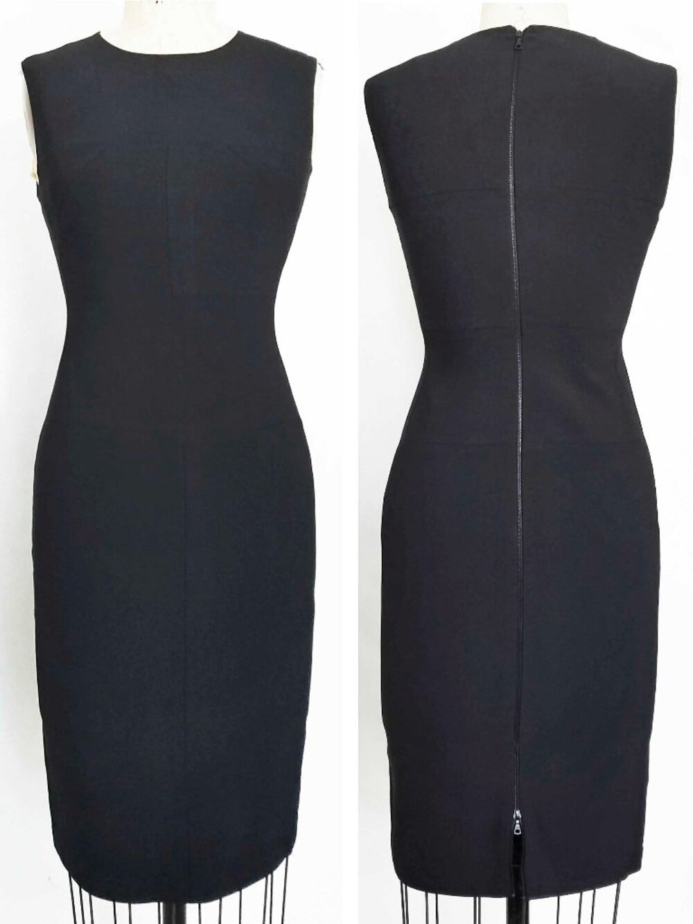 Narciso Rodriguez Womens Stretch Black Dress Designer Sheath Bodycon Dress 40 - Picture 1 of 9